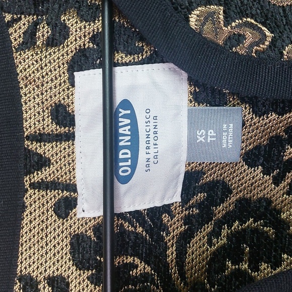 Old Navy open front jacket XS  Black and Gold - Picture 9 of 10